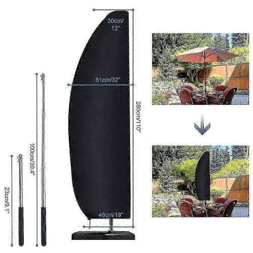 Housse de parapluie noire résistante, imperméable, coupe-vent et indéchirable (1 pièce) 1