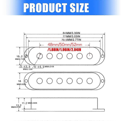 Single Coil Guitar Pickup Cover with Vol/Tone Knob Switch Tip Holder Case Easy Use 2