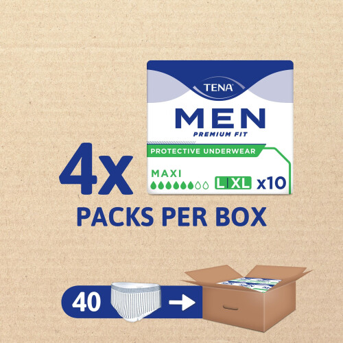 Tena TENA Men Protective Underwear, Large, Level 4 for Heavy Bladder Weakness x 40 1