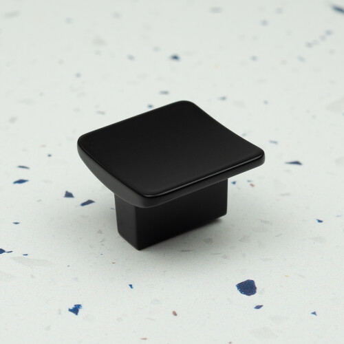 Matt Black Small Square Kitchen Cabinet Knob 2