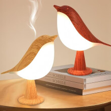 Lampka nocna w kształcie ptaka, 2-częściowa, 3 temperatury barwowe, czujnik dotykowy, akumulatorowa, dyfuzor zapachów – lampka nocna