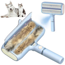 Tierhaar-Entferner mit Sprühfunktion,Doppelrollen-Fusselrolle für Hunde & Katzen,Selbstreinigende Tierhaarbürste für Sofa, Teppic