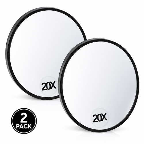 True Face 2 Pack 20X Handheld Magnifying Makeup Mirror