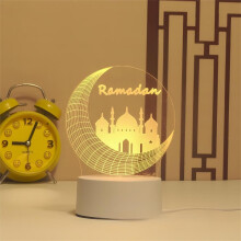 3D LED -Nachtlicht, Ramadan Stil, USB-Schalter, Alec Material, Warmweißes Licht, für Schlafzimmer, Party, Interessantes Geschenk