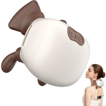 Elektrische 4D-kneedmassager, draagbare nekmassager met verwarmingsfunctie, wit, verlichting van nekpijn en spierontspanning.