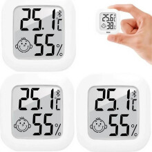 3X DigitalesThermo-Hygrometer für Innenräume, LCD Thermometer Temperatur Luftfeuchtigkeitsmessgerät