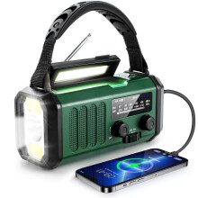 Radio solaire portable avec batterie 10 000 mAh, radio à manivelle, radio d'urgence AM/FM, prévisions météo avec lampe torche LED, ala