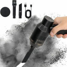 Mini-Staubsauger, Handflächen-Staubsauger, Kabelloser Wiederaufladbar Tastaturreiniger mit 2 Vakuumdüsen, Tischstaubsauger, für S
