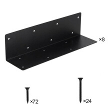 8 Eckwinkel für Hochbeete 30–60 cm, für Holz Blumen- & Gemüsebeete, schwarzes Metall, inkl. Schrauben