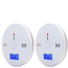 2er Carbon Monoxide Detector,CO-Melder, Brandmelder, Gasmelder,Batteriemodell,mit digitalem Display- und LED-Lichtern(Ohne Batte