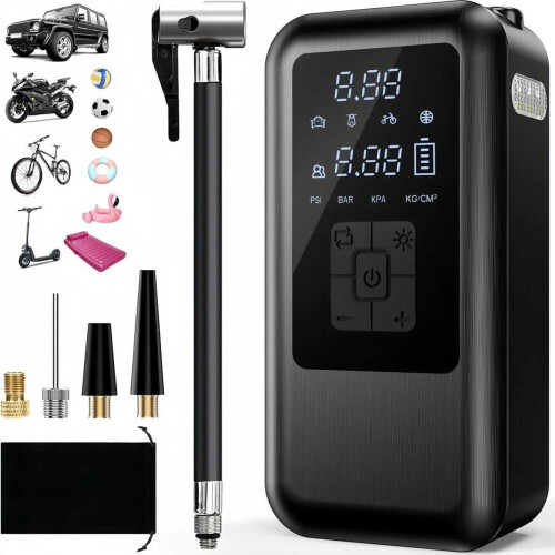 Ηλεκτρική αντλία αέρα 6000mAh 150 PSI Φορητός συμπιεστής με 4 λειτουργίες, ψ