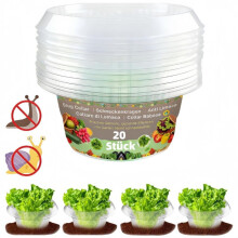 20 Stück Schneckenschutzring Set, Schneckenschutz Pflanzenkragen, Gemüseschutzabdeckung für Ihre Salatpflanzen und Kohl, Weiß