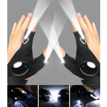 LED Handschuhe, Arbeitshandschuhe mit Licht, Fischerei Handschuhe mit Licht, für Fischerei, Reparatur, Camping und Nachtarbeit, V