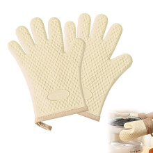 Hitzebeständige Ofenhandschuhe aus Silikon mit Baumwollfutter, Backofenhandschuhe für Temperaturen bis 300 C, zum Backen, Koche