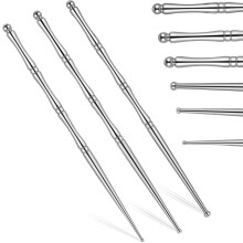 Akupressur Massage Stift Set 3er, punktuelle Massage für Nacken, Rücken & Gesicht, Edelstahl, tragbar, für Entspannung & Wellness