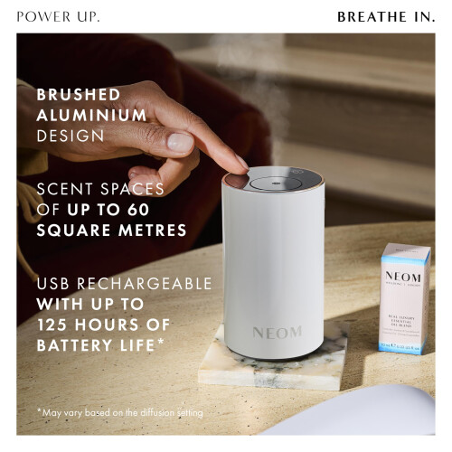 Neom  NEOM Wellbeing Pod Mini+ Essential Oil Diffuser, White I Waterless and Wireless 2