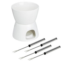 Schokoladenfondue-Set für 4 Personen, Keramik-Fonduebecher für Schokolade & Käse, ideal für Schokoladen- und Käsefondue