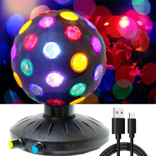 360 Disco-Kugellicht, 3 Helligkeitsstufen, stroboskopisches Party-Bühnenlicht,mit USB-Kabel, ideal für Kindergeburtstage, Weihn