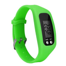 Sportieve hardloophorloge met siliconen stappenteller, calorieënteller en digitale polsband - Groen
