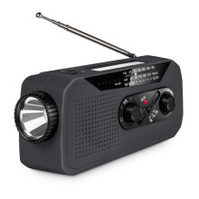 Radio solaire avec batterie de 2000 mAh, radio à manivelle autonome avec lampe torche LED, radio AM/FM d'urgence, éclairage de secours,