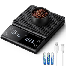 Digital Kaffeewaage Mit Timer, wiederaufladbare Espresso Waage 5 kg/0,1 g Präzisionswaage für Espresso und Pour-Over, Küchenwaage