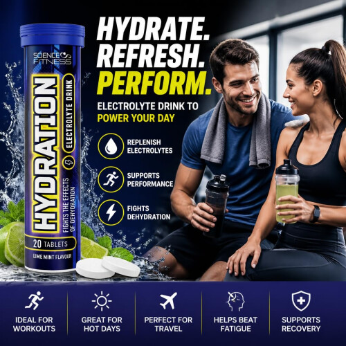 Hydration Tablets with Electrolytes by Science Fitness| Rehydration Effervescent 1