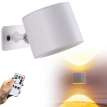 Kabellos Akku Wandlampe,Magnetisch Wandleuchte,Leselampe Dimmbar,mit Fernbedienung,360 Drehbar, 3 Farbtemperaturen, Weiß