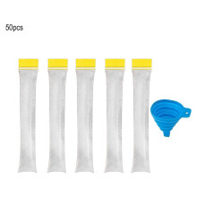 50/100 pezzi sacchetti per ghiaccio usa e getta, senza BPA, tubi per congelatore con cerniera e imbuto, stampo per ghiaccio fai da