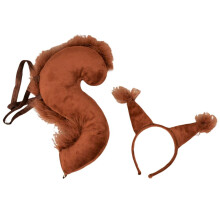1 Set Eichhörnchen Stirnband Schwanz Schöne lustige Kopfbedeckung Langer Schwanz Performance Requisiten Cross-Dressing Zubehör Ha