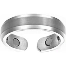 Anillo magnético para mujer, diseño de apertura ajustable, pulido, liso, aleación galvanizada, estilo sencillo, joyería para el dedo