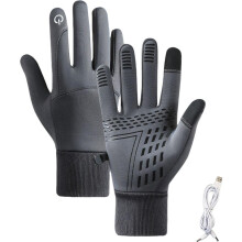 paire de gants chauffants rechargeables pour hommes et femmes, gants chauffants électriques étanches avec paume en silicone,