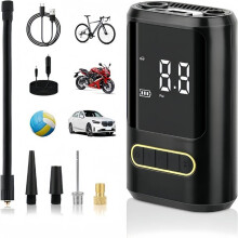 Pompe à air électrique avec batterie 4000 mAh, 150 PSI, pompe à vélo portable avec lumière LED et charge automatique, mini compresseur