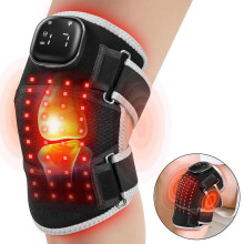 Bande de luminothérapie pour genou, masseur de genou avec lumière rouge 660 nm et 850 nm, fonction chauffante, soulage les douleurs aux