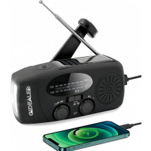 Radio solaire, radio à manivelle avec éclairage LED, radio AM/FM d'urgence avec batterie 2000 mAh, dynamo à manivelle pour recharge d'u
