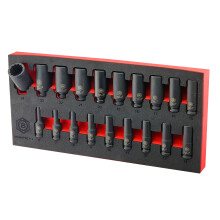 Britool 19Pc 3/8" Deep Impact Socket Set 12Pt