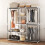 Homcom HOMCOM Open Portable Wardrobe, Clothes Rack with 8 Shelves, Light Grey 2