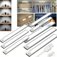 8 Stück-20cm, LED Unterbauleuchte, Schrankleuchte mit Bewegungssensor, Magnetische Lichtleiste Schranklicht mit USB Ladefunktion,