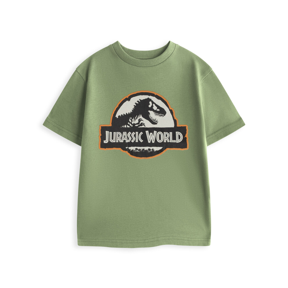 Jurassic World (13-14 Years) Short Sleeved T-Shirt (Boys Green)