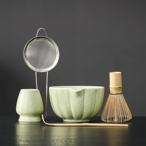 Σετ 5 τεμαχίων ιαπωνικού Matcha, Σετ Matcha Latte, Κεραμικό μπολ Matcha, Παρασκε