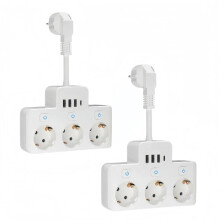 7-v-1 predlžovačka s vypínačom, viacero zásuviek, individuálne prepínateľná predlžovačka, s inteligentným nabíjaním cez USB-C, ada