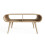 Vionna Curved Coffee Table with Shelves Oak 2