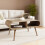 Vionna Curved Coffee Table with Shelves Oak 1