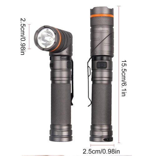 Επαναφορτιζόμενος φακός LED, 1000 lumens, φως 2 σε 1, περιστρεφόμενος κατά 90 1
