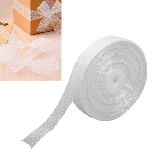 2,5 cm breites Chiffonband, 91,4 m, weiß 1