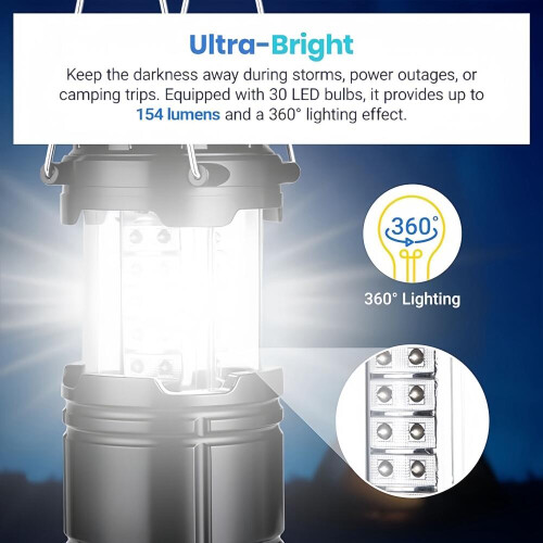 Φώτα κάμπινγκ LED (δεν περιλαμβάνονται μπαταρίες), 3 ρυθμιζόμενα χρώμ 2