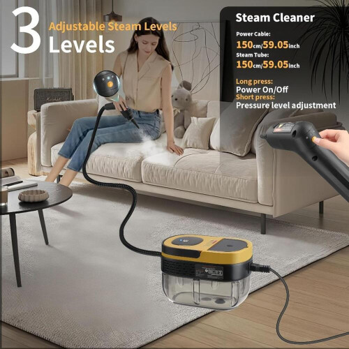 Ατμοκαθαριστής 2500W, δεξαμενή 1600ml, φορητός ατμοκαθαριστής χειρός 3 bar 1
