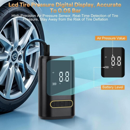 Ηλεκτρική αντλία αέρα με μπαταρία 4000mAh, 150PSI, φορητή αντλία ποδηλάτου 1