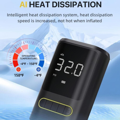 Ηλεκτρική αντλία αέρα με μπαταρία 4000mAh, 150PSI, φορητή αντλία ποδηλάτου 2