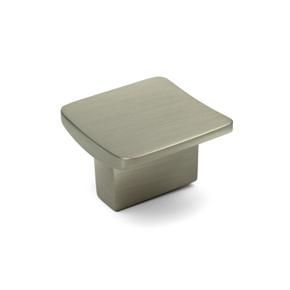 Brushed Nickel Small Square Kitchen Cabinet Knob 5056767306638