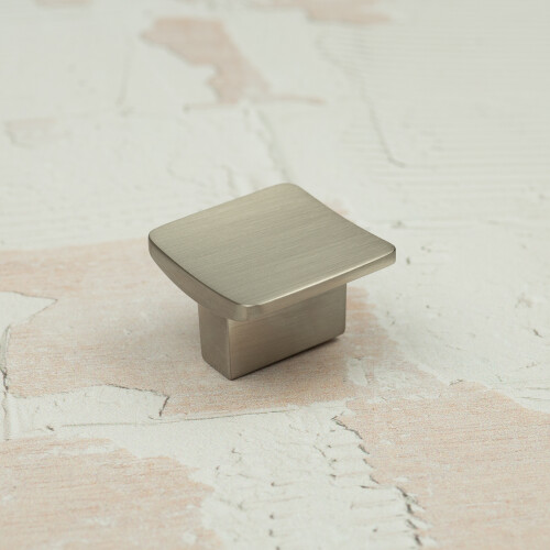Brushed Nickel Small Square Kitchen Cabinet Knob 2